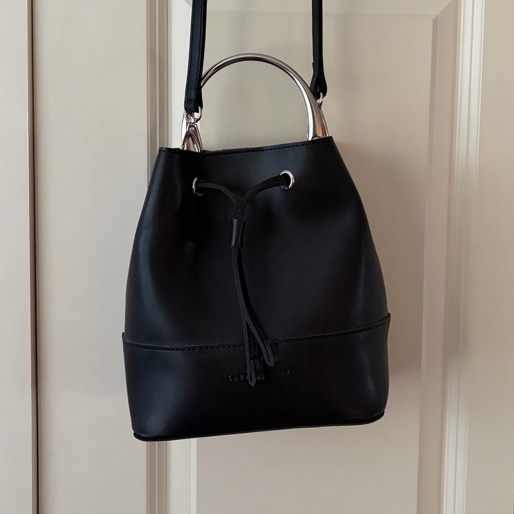 Laura Ashley Black Bucket Purse